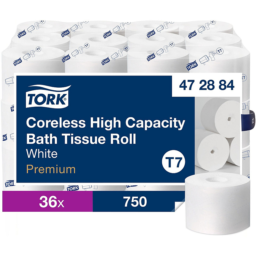 Tork Coreless High-Capacity Toilet Paper Roll White T7 (TRK472884)