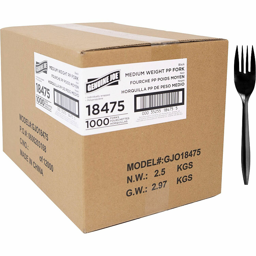 Genuine Joe Medium-weight Individually Wrapped Forks (GJO18475)