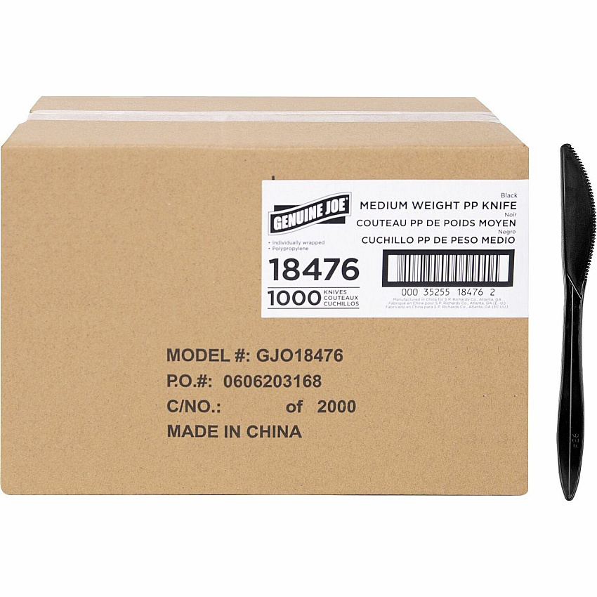 Genuine Joe Medium-weight Individually Wrapped Knives (GJO18476)