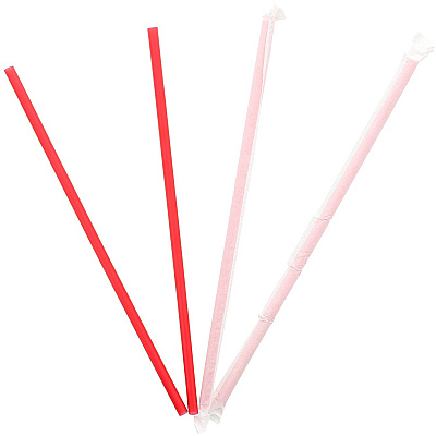 Banyan Giant Red Straws - Wrapped (EGS198200)