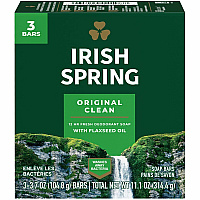 Irish Spring Deodorant Bar Soap with Flaxseed Oil (CPC114177)