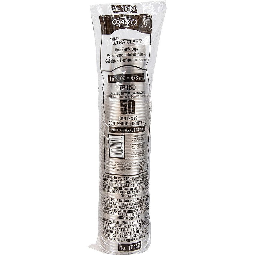 Solo Ultra Clear 16 oz Practical-Fill Cold Cups (DCCTP16DPK)