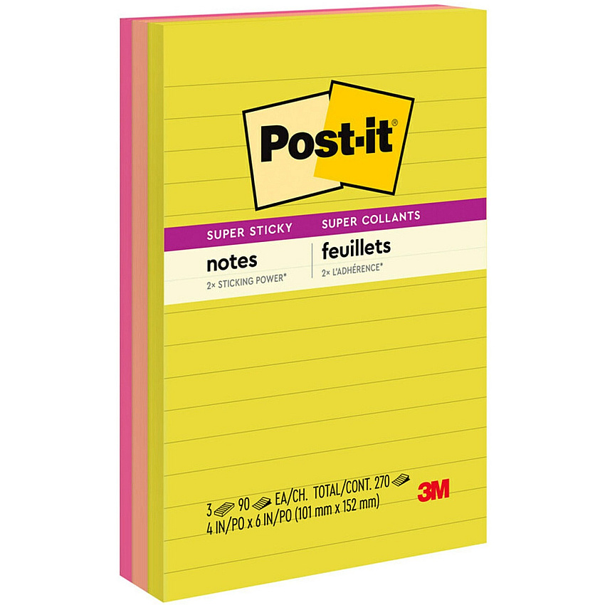 Post-it Super Sticky Multi-Pack Notes - Summer Joy Color Collection (MMM6603SSJOY)