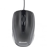 Verbatim Corded Optical Mouse - Black (70733)