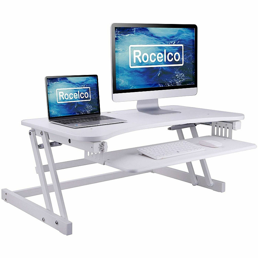 Rocelco ADR 32" Adjustable Desk Riser with EVR (RADRW)