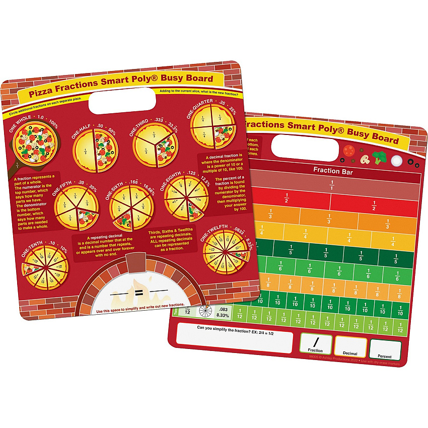 Ashley Pizza Fractions Smart Poly Busy Board (ASH98005)