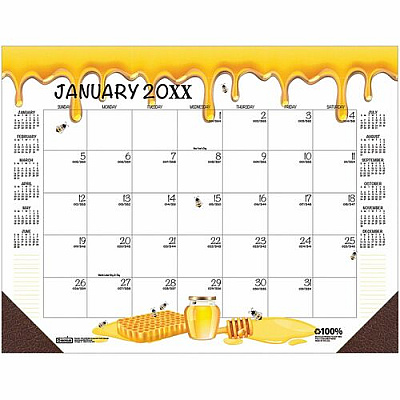 House of Doolittle Recycled Honeycomb Desk Pad Calendar, Honeycomb Artwork, 22 x 17, White/Multicolor Sheets, 12-Month (Jan to Dec): 2026 (156)