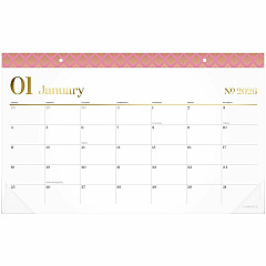 Cambridge WorkStyle 2026 Monthly Desk Pad Calendar, Green, Compact, 17 3/4" x 11" (1606705)