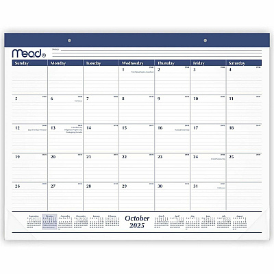 Cambridge Basic 2025-2026 Monthly Desk Pad Calendar, Standard, 21 3/4" x 17" (CRM92020)