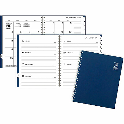 Mead 2026-2027 BIG PLANS Weekly Monthly Planner, Navy, Large, 8 1/2" x 11" (CRW63020)