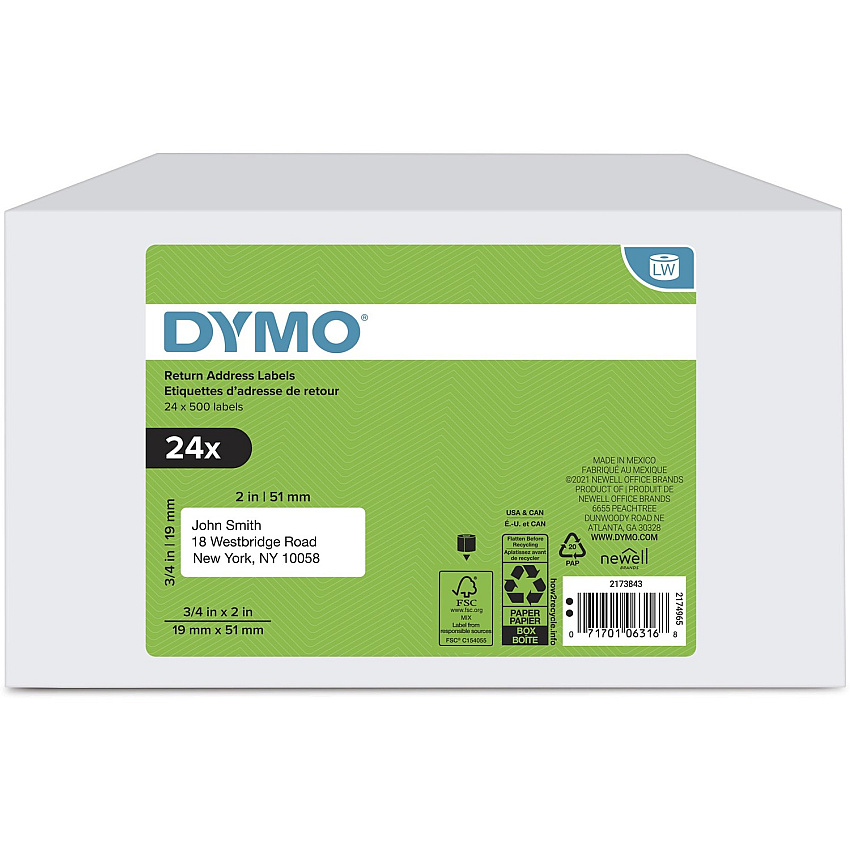 DYMO Return Address Multipurpose Labels (DYM2173843)