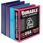 Samsill Durable 2 Inch Binder, Made in the USA, D Ring Customizable Clear View Binder, Fashion Assortment, 4 Pack, Each Holds 475Page (SAMMP46469)