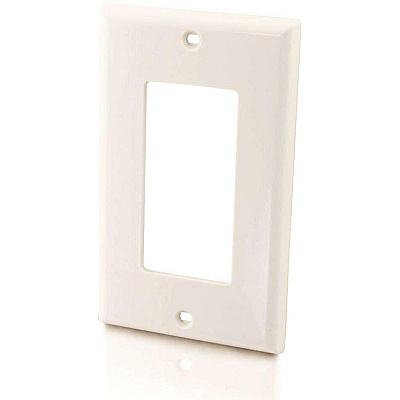 C2G Single Gane Decora Wallplate White (03725)