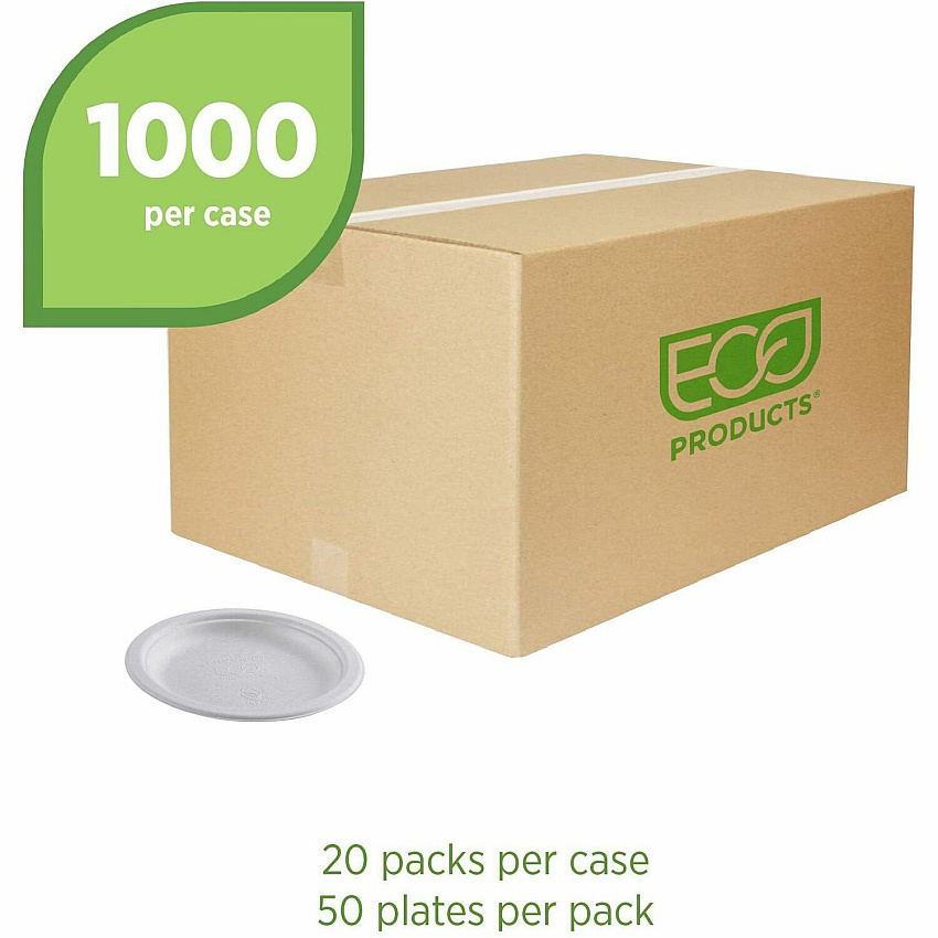 Eco-Products Vanguard 6" Sugarcane Plates (ECOEPP016NFA)
