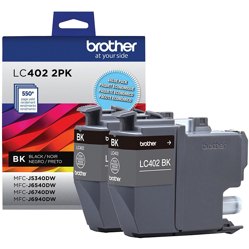Brother Original High/Standard Yield Inkjet Ink Cartridge - Black - 2 Pack (BRTLC4022PKS)