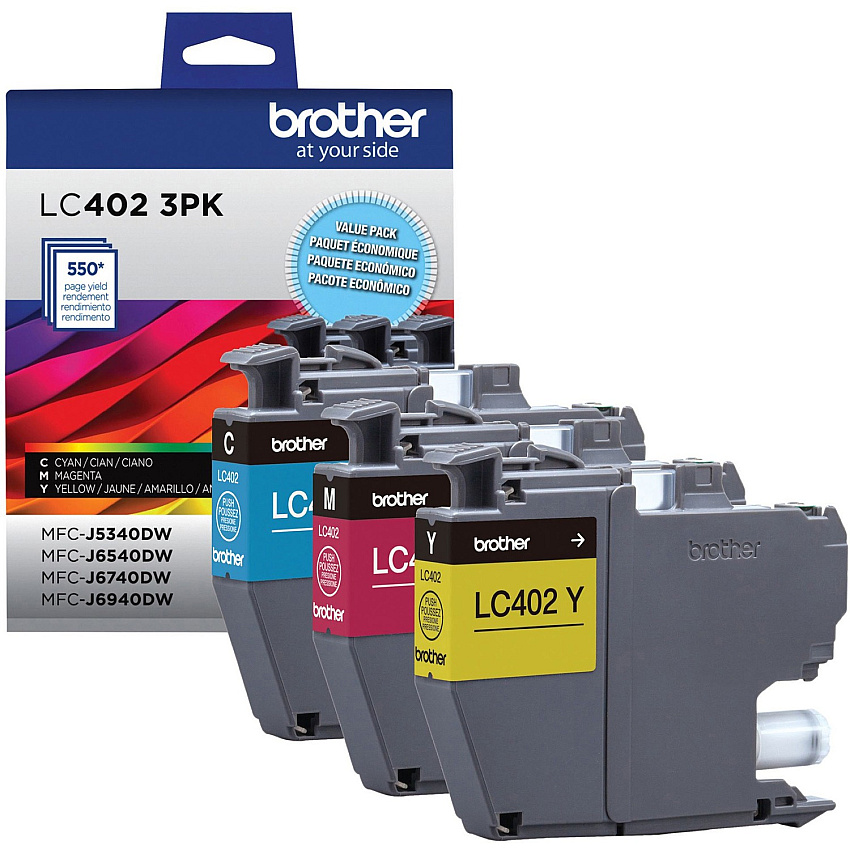 Brother Original Standard Yield Inkjet Ink Cartridge - Cyan, Magenta, Yellow - 3 Pack (BRTLC4023PKS)