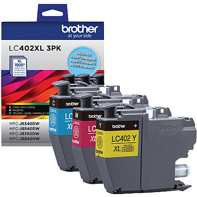 Brother Original High Yield Inkjet Ink Cartridge - Cyan, Magenta, Yellow - 3 Pack (LC402XL3PKS)