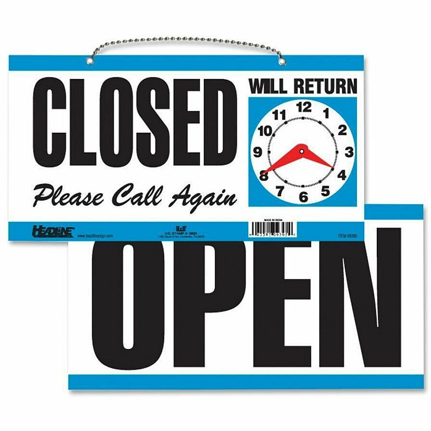 Headline Sign OPEN/CLOSED 2-sided Sign (HDS9395)