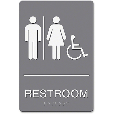 Headline Sign ADA Wheelchair/RESTROOM Image Sign (HDS4811)