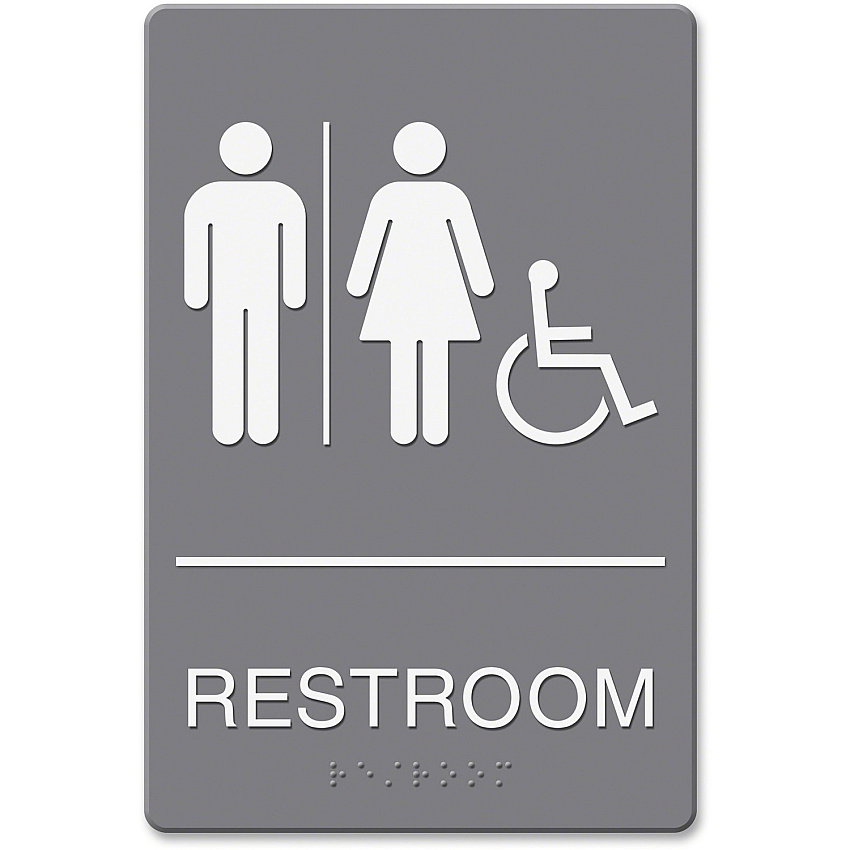 Headline Sign ADA Wheelchair/RESTROOM Image Sign (HDS4811)