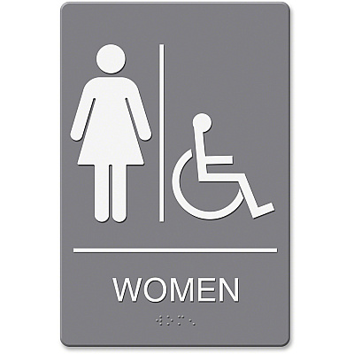 Headline Sign ADA WOMEN Wheelchair Restroom Sign (HDS4814)