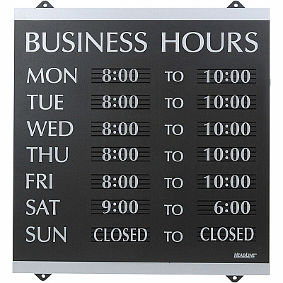 Headline Sign Business Hours Sign (HDS4247)