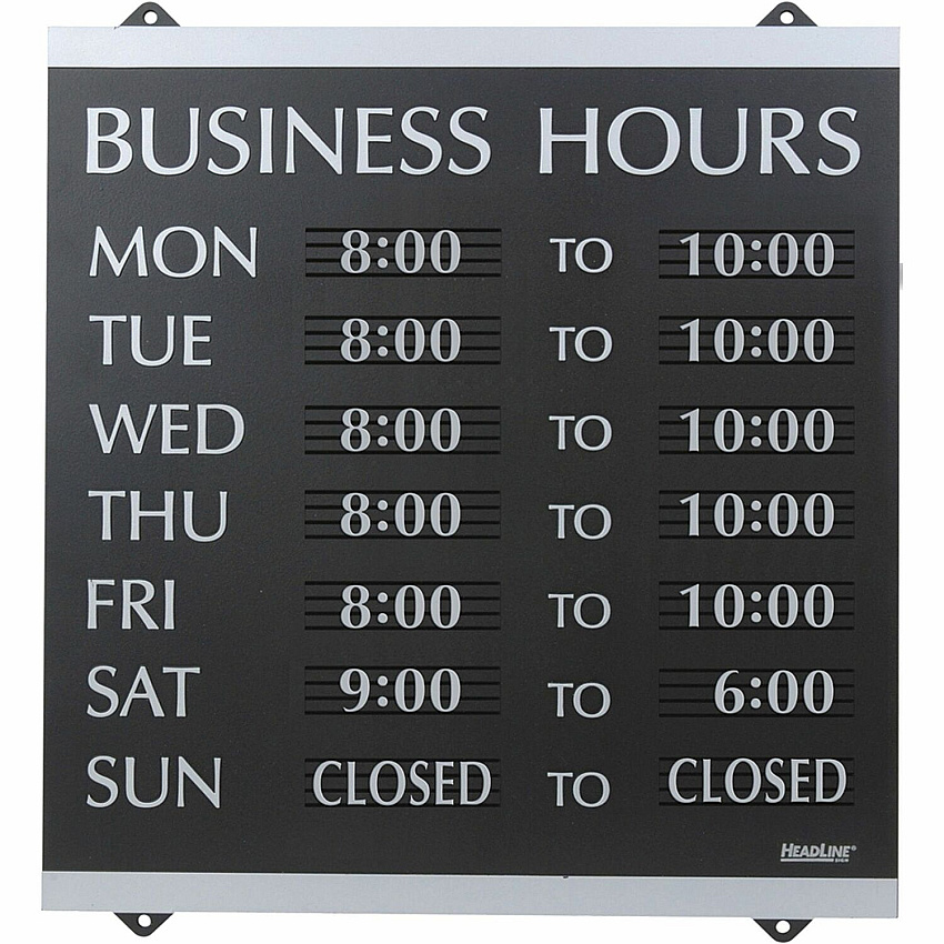 Headline Sign Business Hours Sign (HDS4247)