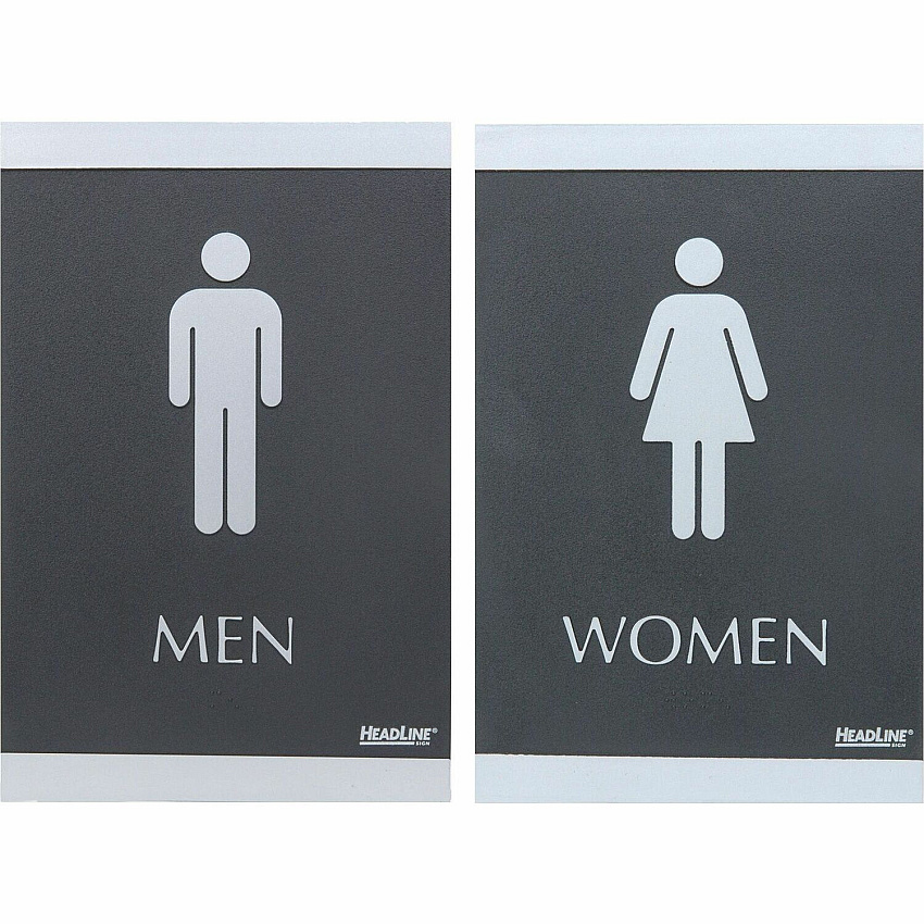 Headline Sign ADA MEN/WOMEN Restroom Sign (HDS4248)