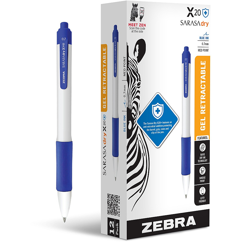 Zebra SARASA dry X20+ Retractable Gel Pen (ZEB41620)