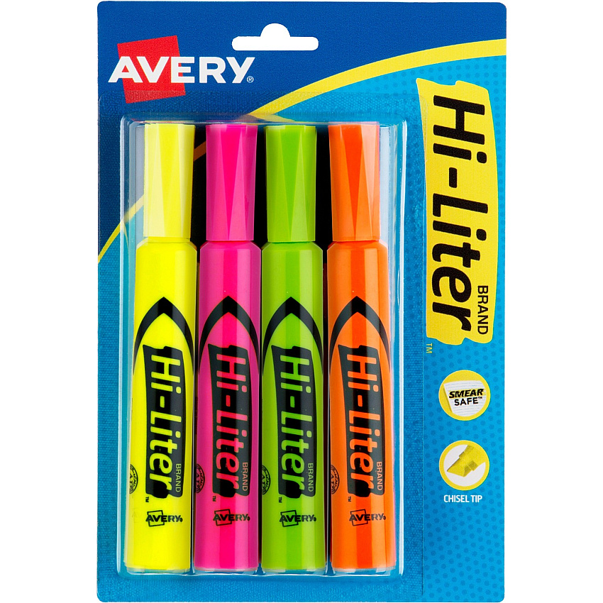 Avery Desk-Style, Assorted Colors, 4 Count (AVE24063)