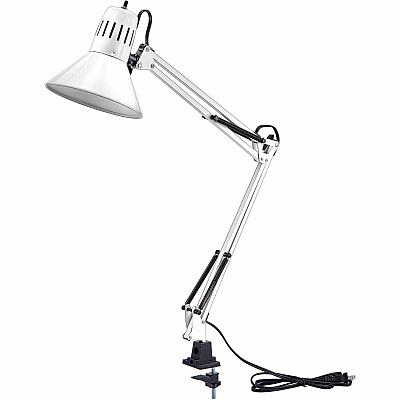 Bostitch Swing Arm Desk Lamp with Clamp, White (VLF100WHT)
