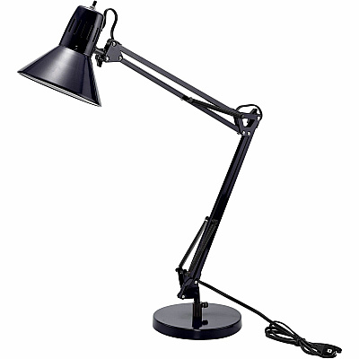 Bostitch Swing Arm Desk Lamp with Weighted Base, Black (VLF100D)