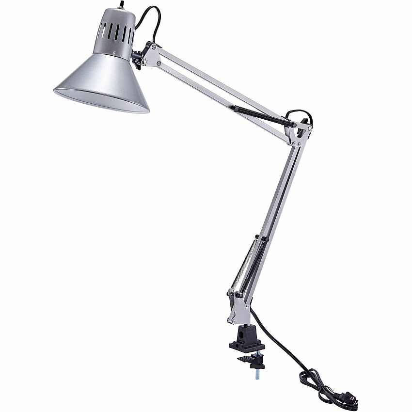 Bostitch Swing Arm Desk Lamp with Clamp, Silver (VLF100SLV)