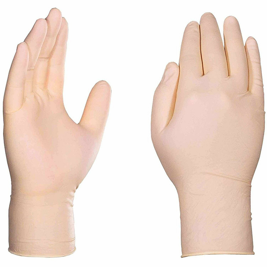 Ammex Gloveworks Ivory Latex PF Ind SM Gloves ILHD (ILHD42100)