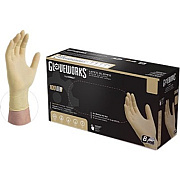Ammex Gloveworks Ivory Latex PF Ind MD Gloves ILHD (ILHD44100)