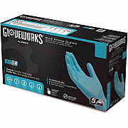 Ammex Gloveworks Blue Nitrile PF Ind SM Gloves (INPF42100)