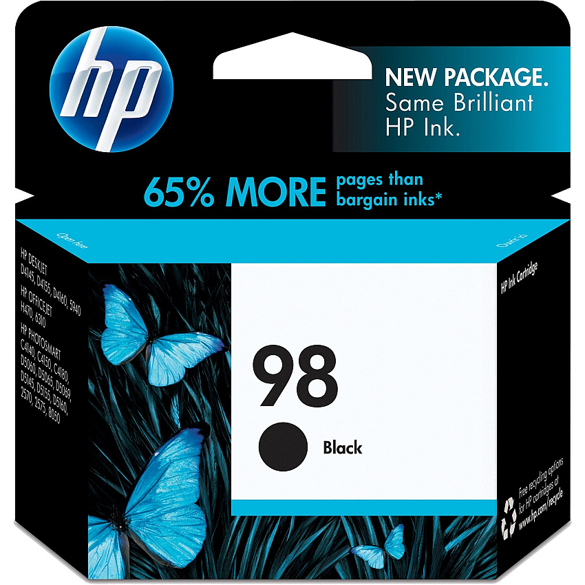 HP 98 (HEWC9364WN) Original Inkjet Ink Cartridge - Black - 1 Each