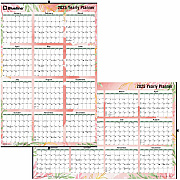 Blueline Passion Yearly Laminated Wall Calendar, 24" x 36" , English (C171920)