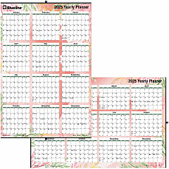 Blueline Passion Yearly Laminated Wall Calendar, 24" x 36" , English (C171920)