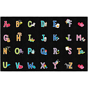 Flagship Carpets Schoolgirl Alphabet Pictures Rug (CA218144SG)