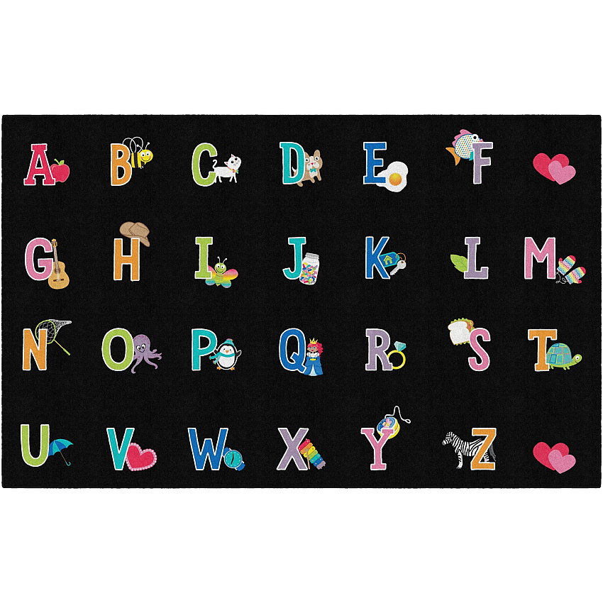 Flagship Carpets Schoolgirl Alphabet Pictures Rug (CA218144SG)