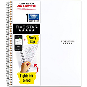 Mead Five Star Wirebound Notebook, 1 Subject, College Ruled, 11" x 8 1/2" , White (MEA72456)