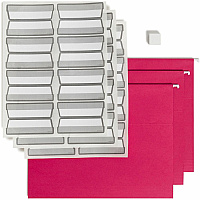 Smead Protab Filing System with 20 Letter Size Hanging File Folders, 24 ProTab 1/3-Cut Tab labels, and 1 eraser (SMD64197)