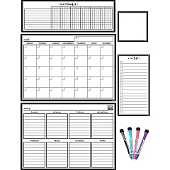 Teacher Created Resources Black & White Dry-Erase Magnetic Calendar Set (TCR77407)