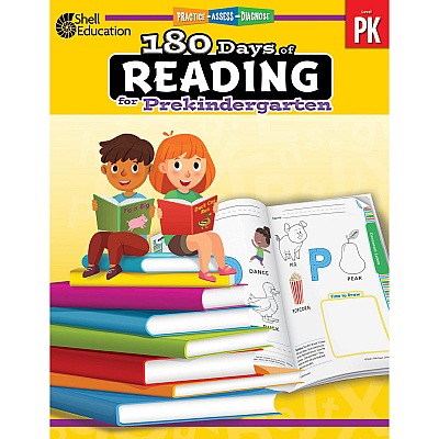 Shell Education 180 Days of Reading for Prekindergarten Printed Book (127442)