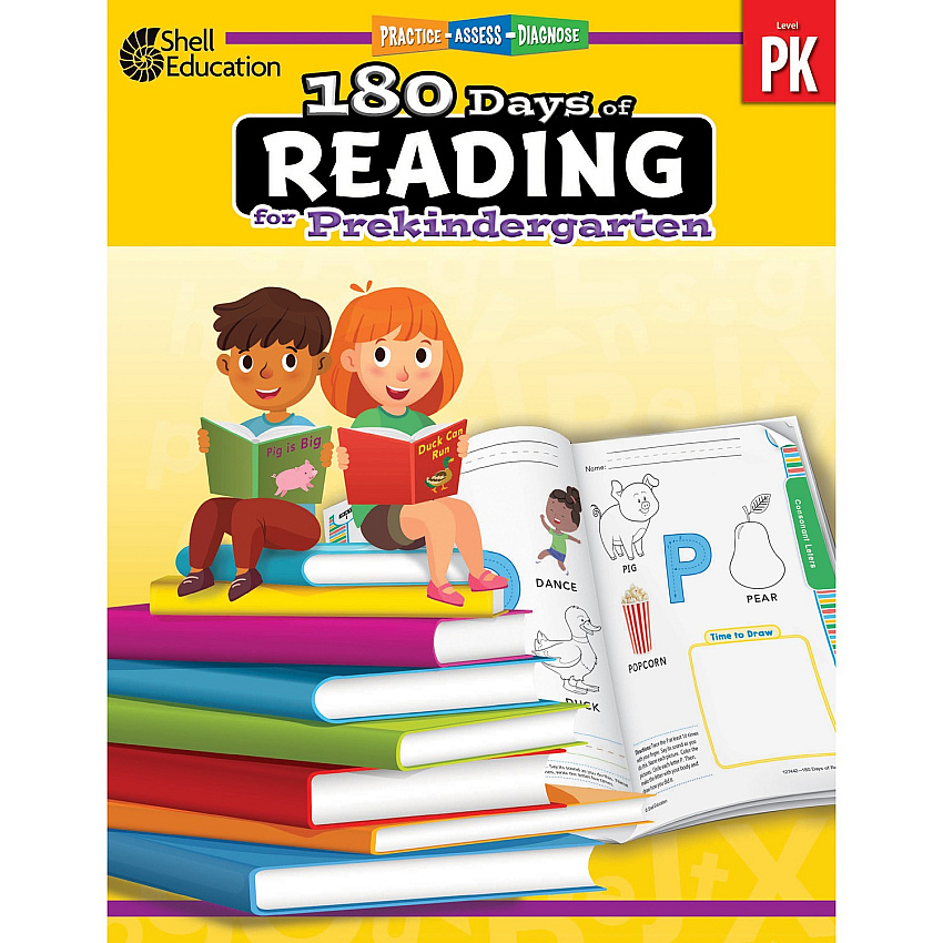 Shell Education 180 Days of Reading for Prekindergarten Printed Book (127442)
