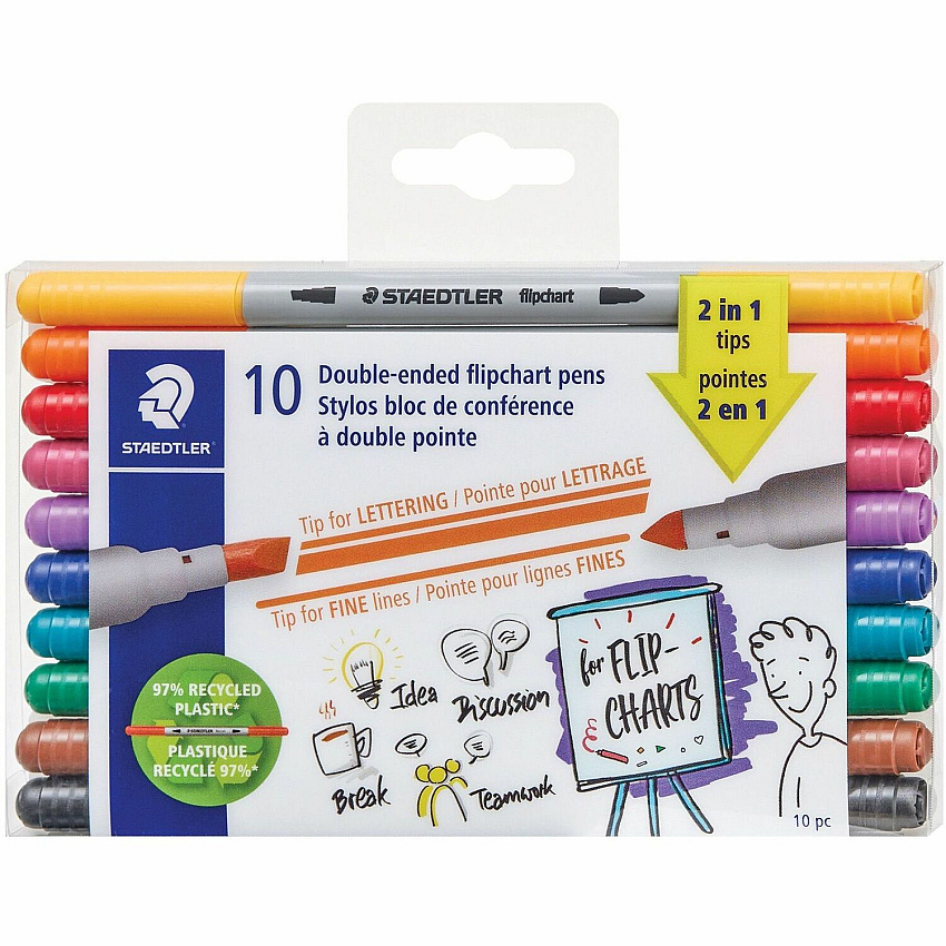 Staedtler Double-ended Dry Erase Pens (STD3010TB10A6)