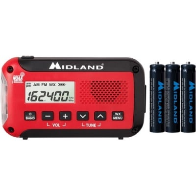 Midland E+READY Compact Emergency Alert AM/FM Weather Radio (ER10VP)