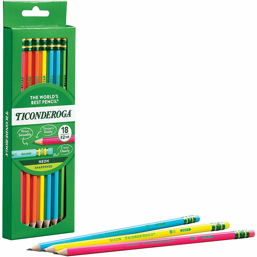 Ticonderoga Neon Pre-Sharpened No. 2 Pencils (DIXX13018)