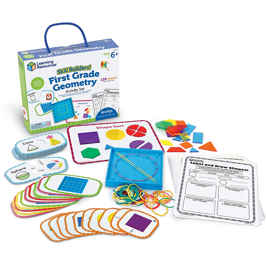 Learning Resources Skill Builders! First Grade Geometry Activity Set (LRNLER1239)